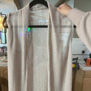 𝅺CABI Cream Longline Knitted Vest Size Medium